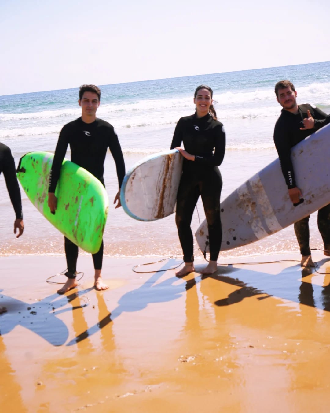 Evening surf session at dusk near Amlal